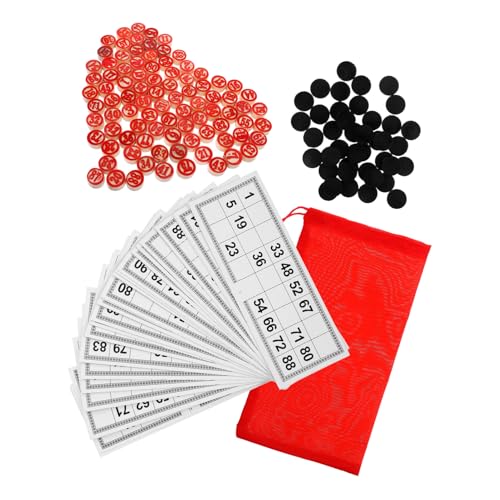 QUMIIRITY 1 Satz Bingo Spielset aus Holz Interaktives Bingo Spiel für Familienfeiern und Schachfiguren für Partys und Gesellige Runden von QUMIIRITY