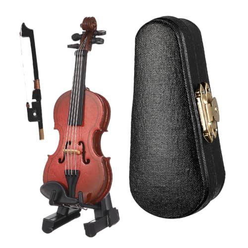 QUMIIRITY Miniatur Geige Aus Mit Bogen Und Ständer Realistisches Violinmodell Für Fotoprops Und Dekoration Ideales Für Musikliebhaber Und Sammler von QUMIIRITY