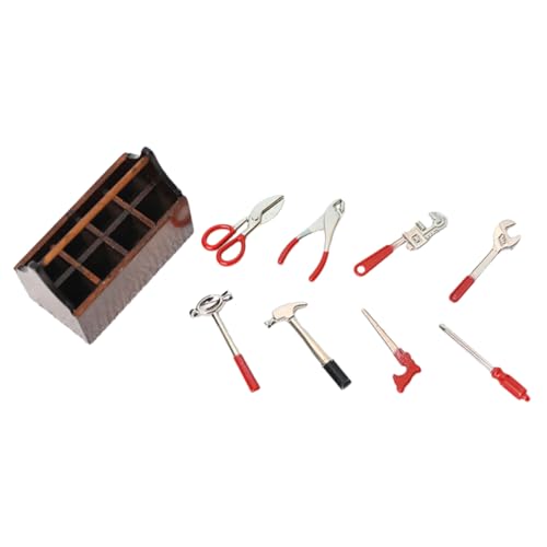 QUMIIRITY Puppenhaus Mini Werkzeuge Werkzeugkasten Maßstab 1:12 Miniatur Spielzeug Für Jungen Und Mädchen Pretend Set von QUMIIRITY