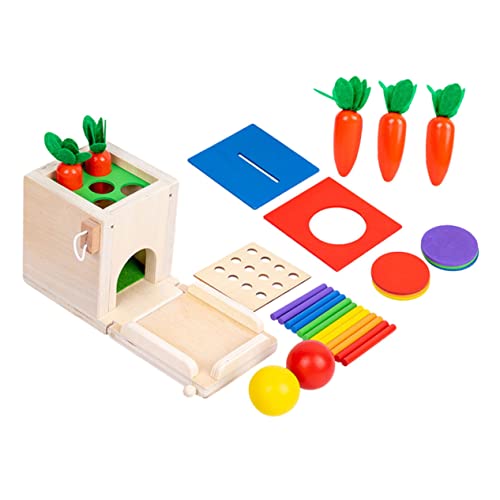QUMIIRITY 1 Satz Montessori Multifunktionale Holzspielzeug für Lernspielzeug zur Farben und Formenkenntnis Handgefertigt Sicher und Langlebig für Kleinkinder und Vorschulkinder von QUMIIRITY