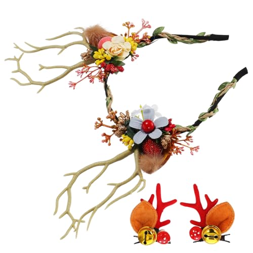 QUMIIRITY 1 Satz Rentier Geweih Stirnband und Haarklammern für Frauen Verstellbare und Leichte Haaraccessoires für Weihnachten Halloween Cosplay und Fotografie Charmantes Design für QUMIIRITY 1 Satz Rentier Geweih Stirnband und Haarklammern für Frauen Verstellbare und Leichte Haaraccessoires für Weihnachten Halloween Cosplay und Fotografie Charmantes Design für von QUMIIRITY