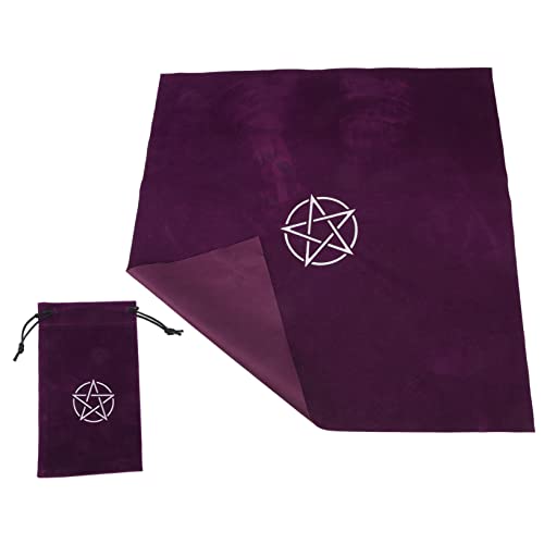 QUMIIRITY 1 Satz Tarot-Karten-tischdecke Schreibtisch Tarot-kartenspiel-tischdecke Tarot-Tuch Tischtuch Für Tarot-Spiele Astrologie Tischdecke Stütze Tarotdecks Hochzeit Flanell Violett von QUMIIRITY