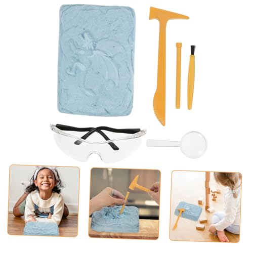 QUMIIRITY 1 Set Dinosaurier Archäologie Blaze Kinderspielzeug Skelett Dinosaurier Ausgrabungssets Für Dinosaurier Grabset Für Grabwerkzeug Ausgrabungsspielzeug PVC Blau von QUMIIRITY