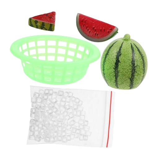 QUMIIRITY 1 Set Dollhouse Miniatur Wassermelone Realistisch Gefälschte Obstmodell Fotografie Spielen Lebensmittel Sommerparty Lebensechte Künstliche Früchte Requisite Für Dekoration von QUMIIRITY