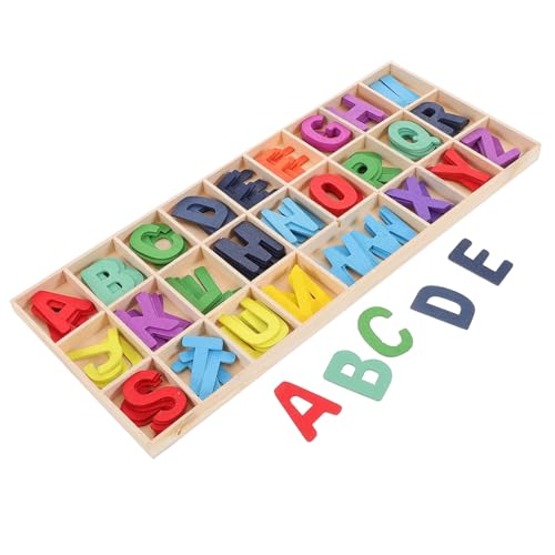 QUMIIRITY 1 Set Hölzerne Alphabet -Buchstaben Set Mit Aufbewahrungsschale Für Kinder Früh Bildung Interaktive Lernspielzeug Vorschulausbildung Holzbriefe von QUMIIRITY