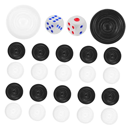 QUMIIRITY 1 Set Schachfiguren Backgammon Weiß Große Checker Ersatz Kunststoff von QUMIIRITY