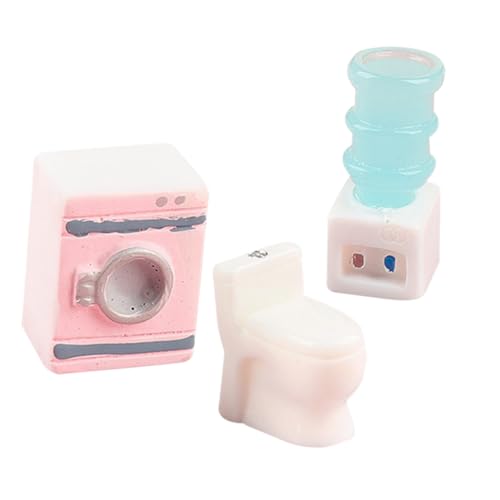QUMIIRITY 1 Set Simulierte Haushaltsgeräte Kleidung Waschmaschinen Spielzeughaus Miniaturdekorationen Puppenhaus Miniaturtoilette Miniatur Puppenhausdekore Puppenhauszubehör Harz von QUMIIRITY