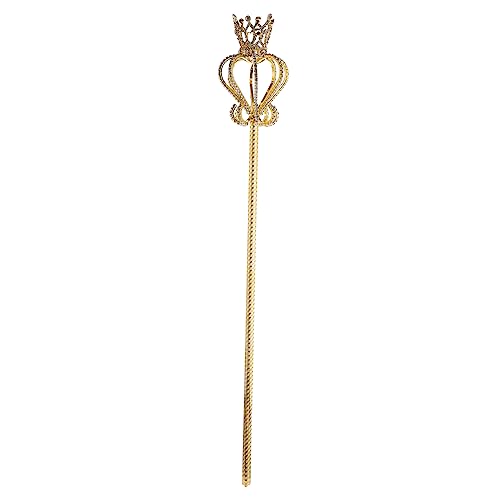 QUMIIRITY Kunststoff Gold Krone Fee Party Dekorative Spazierstock Kostüm Spazierstock Für Halloween Thanksgiving Theater Cosplay von QUMIIRITY