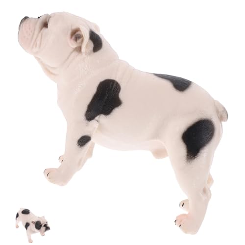 QUMIIRITY 1 Stück PVC Bulldog Figurine Realistisches Haustier Modell Ornament für Zuhause Büro und Auto Dekoration als oder Sammlerstück von QUMIIRITY