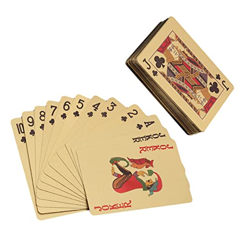 QUMIIRITY 1 Stück wasserdichte Spielkarten Pokerkarten Professionelle Trickkarten (golden) von QUMIIRITY
