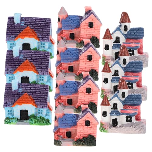 QUMIIRITY 10 Stück Aquarium Landschaftsbau Zarte Harz Modell Mini Villa Figuren von QUMIIRITY