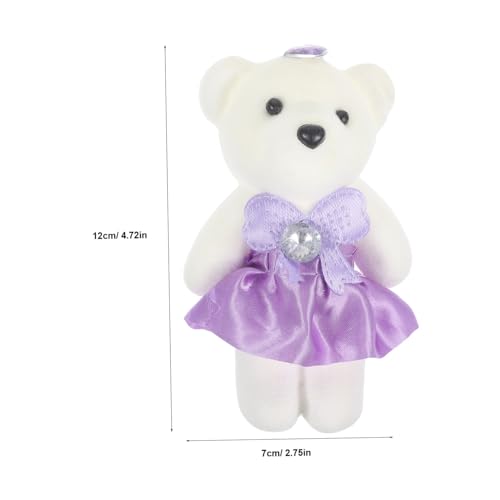 QUMIIRITY 10 Stück Blumenstrauß dekorative Bärenpuppe Hochzeitsauto-Plüschbären Bär Puppe Stofftier lebendige Bärenpuppe Süßes Stofftier Kuscheltier Schaum Lavender von QUMIIRITY