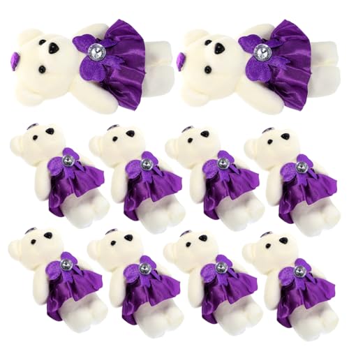 QUMIIRITY 10 Stück Blumenstrauß dekorative Bärenpuppe entzückendes Bärenspielzeug entzückender Stoffbär Süßes Stofftier Kuscheltier Plüschbärenpuppen tragen Schaum Violett QUMIIRITY 10 Stück Blumenstrauß dekorative Bärenpuppe entzückendes Bärenspielzeug entzückender Stoffbär Süßes Stofftier Kuscheltier Plüschbärenpuppen tragen Schaum Violett von QUMIIRITY