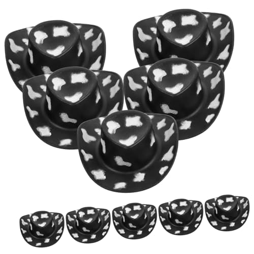 QUMIIRITY 10 Stück Teiliges Mini Western Cowgirl Hüte aus Kunststoff Niedliche Miniatur Puppenhüte für Puppenhaus Dekoration Party Accessoires DIY Bastelbedarf von QUMIIRITY