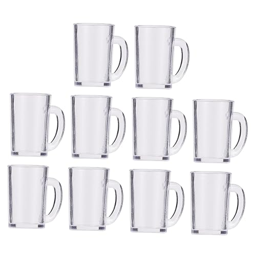 QUMIIRITY 10 Stück Teiliges Miniatur Bierkrug Transparente Harz Mini Bierbecher Dekorative Mini Haus Accessoires Puppenhaus Deko Vielseitig für DIY und Fotorequisiten Geeignet von QUMIIRITY