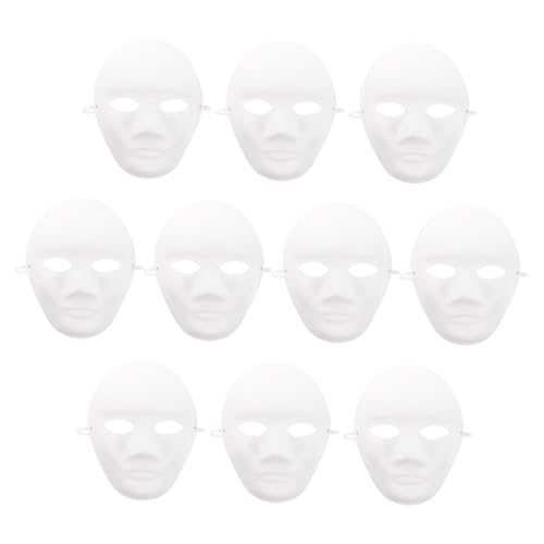 QUMIIRITY 10 Stück Teiliges Weiße Papier Masken zum Bemalen Unbemalte DIY Maskerade Vollgesichtsmasken für Halloween Karneval Kostümpartys Leicht Wiederverwendbar für Kreative Gestaltung QUMIIRITY 10 Stück Teiliges Weiße Papier Masken zum Bemalen Unbemalte DIY Maskerade Vollgesichtsmasken für Halloween Karneval Kostümpartys Leicht Wiederverwendbar für Kreative Gestaltung von QUMIIRITY
