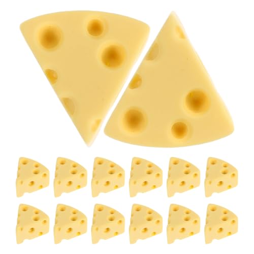 QUMIIRITY 100 Stück Käseimitat Mini- Figuren Mini-käse Gefälscht Falsches Brot Miniatur Fruchtanzeige Künstliche Früchte Zubehör Herstellen Bausatz Ornamente Harz Yellow von QUMIIRITY