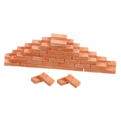 QUMIIRITY 100 Stück Mikrolandschaftssteine Ziegel Wand Quadrate Miniatur Pflastern Kleine Steine ​​für Winziges Winzige Pflanzen Gebäude Platten Landschaftsbau Mini-Steine Ton von QUMIIRITY
