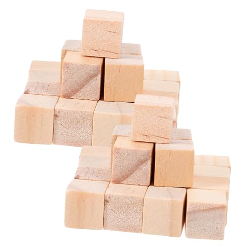 QUMIIRITY Lustiges Stapelspielzeug 100 Stück Holzbausteine Pädagogische Würfelblöcke Spielzeug Für Jungen Und Mädchen Sicher Zum Spielen Für Kinder von QUMIIRITY