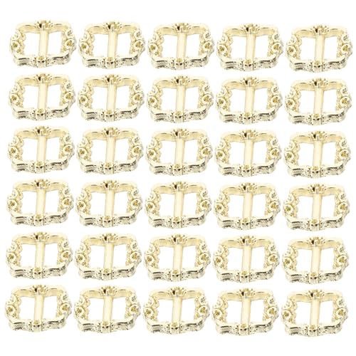 QUMIIRITY 100Stücke Mini Metallverschluss Verstellbare Schnalle Für DIY Bastelprojekte Patchwork Metallknopf Für Puppen Und Schuhaccessoires Goldene Schnalle von QUMIIRITY