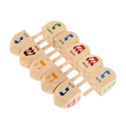 QUMIIRITY 10Stücke Teiliges Chanukka Dreidel Set aus Holz Klassisches für Chanukka Partys Fördert Gemeinschaftsgefühl und Soziale Interaktion Partydeko und QUMIIRITY 10Stücke Teiliges Chanukka Dreidel Set aus Holz Klassisches für Chanukka Partys Fördert Gemeinschaftsgefühl und Soziale Interaktion Partydeko und von QUMIIRITY