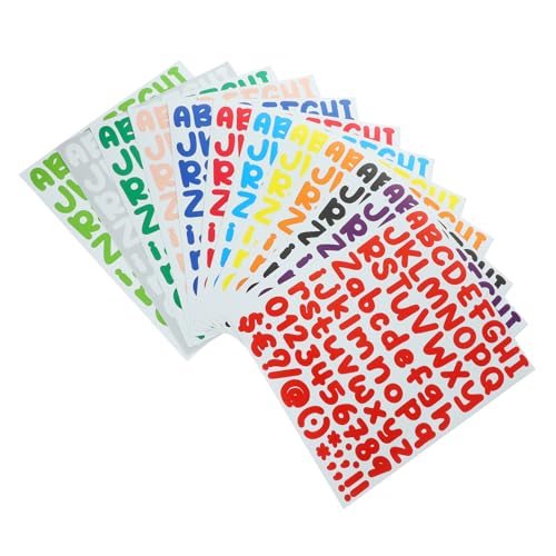 QUMIIRITY Buchstaben-/zahlenaufkleber Zum Basteln 12 Bögen Mit Alphabet-aufklebern Vielseitige Vinyl-Aufkleber Sicher Für Jungen Und Mädchen von QUMIIRITY