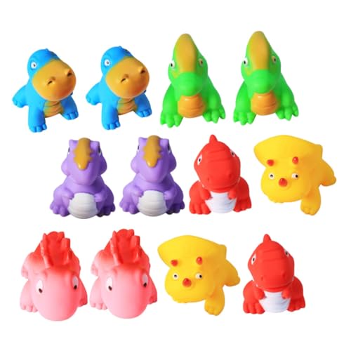 QUMIIRITY 12 Stück Dinosaurier Badespielzeug Badewanne Für Babys Mini Tragbare Badewanne Kinderspielzeug Badewanne Für Babys Tragbare Wanne Dusche Quetschspielzeug von QUMIIRITY