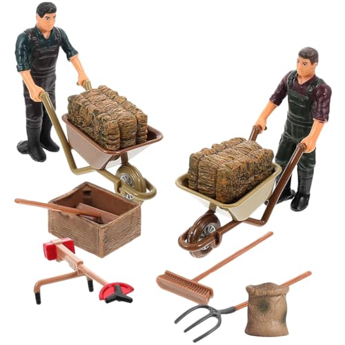 QUMIIRITY 12 Stück Miniatur Bauernhof Zubehör Set Teiliges Set mit Realistischen Bauernfiguren und Werkzeugen für Mikro Landschaften und Mini für Dekoration und Spielzeugfarm QUMIIRITY 12 Stück Miniatur Bauernhof Zubehör Set Teiliges Set mit Realistischen Bauernfiguren und Werkzeugen für Mikro Landschaften und Mini für Dekoration und Spielzeugfarm von QUMIIRITY