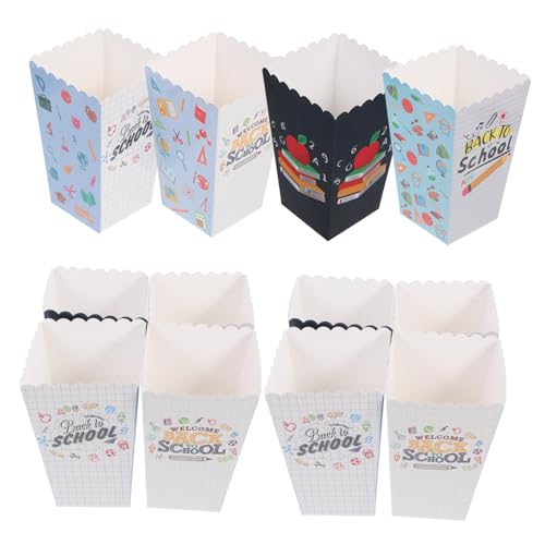 QUMIIRITY 12 Stück Popcornboxen für Schulanfang Bunte Snack Behälter für Geburtstagsfeiern Babypartys und Hochzeiten Vielseitig Einsetzbar und Kinderfreundlich von QUMIIRITY