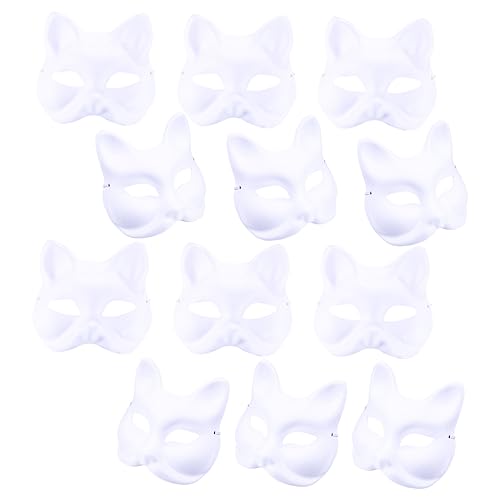 QUMIIRITY 12Stücke DIY Leere Tiermasken aus Papiermaché Kreative Malmaske für Partys Kunsthandwerk und Cosplay Unbemalt Leicht und Bequem QUMIIRITY 12Stücke DIY Leere Tiermasken aus Papiermaché Kreative Malmaske für Partys Kunsthandwerk und Cosplay Unbemalt Leicht und Bequem von QUMIIRITY