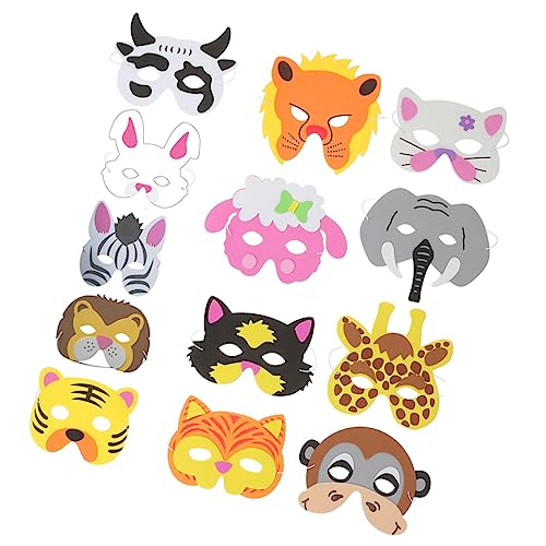 QUMIIRITY 13 Stück Teiliges Tiermasken zum Ausmalen für Karneval Cosplay und Maskerade Lifelike Tiergesicht Masken aus Bunte Dekoration für Partys und Bühnenaufführungen von QUMIIRITY