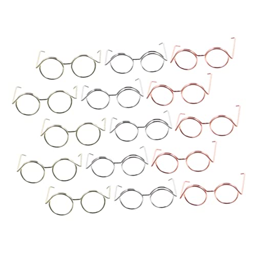 QUMIIRITY 15 Stück Teiliges Puppenbrillen Set mit Metallrand Stilvolle Verkleidung für Puppen für Kindergeburtstage und Bastelprojekte Gold Silber Gold QUMIIRITY 15 Stück Teiliges Puppenbrillen Set mit Metallrand Stilvolle Verkleidung für Puppen für Kindergeburtstage und Bastelprojekte Gold Silber Gold von QUMIIRITY