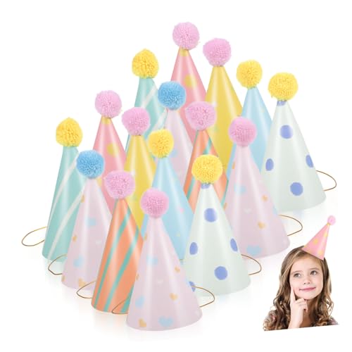 QUMIIRITY 16 Stücke Party Hüte Geburtstag Decor Spaß Papier Hüte Pompoms Für Kinder Frauen Feiern QUMIIRITY 16 Stücke Party Hüte Geburtstag Decor Spaß Papier Hüte Pompoms Für Kinder Frauen Feiern von QUMIIRITY