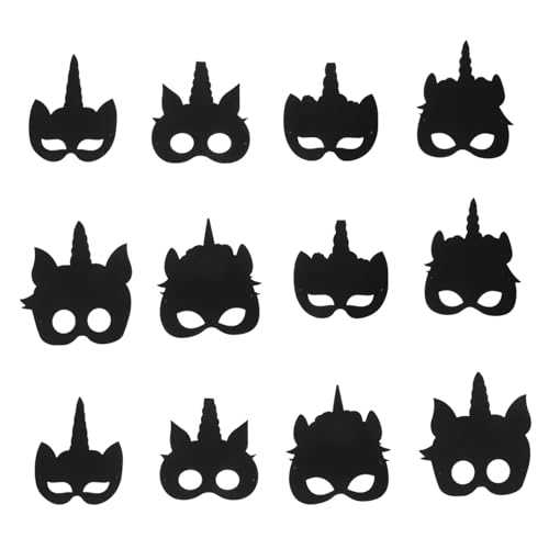 QUMIIRITY 1Satz Einhorn Masken für Teiliges DIY Kratzmasken Bastelset Kreative Partymasken für Halloween Geburtstagsfeiern und Feiertagsfeiern Fördert Praktische Fähigkeiten von QUMIIRITY