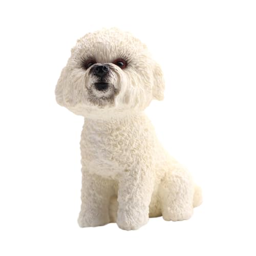 QUMIIRITY 1Stück Mini Figur Realistisches Hundemodell aus Hochwertigem Material Haustier Dekoration für Zuhause Büro und Auto Perfektes für Freunde Beige von QUMIIRITY