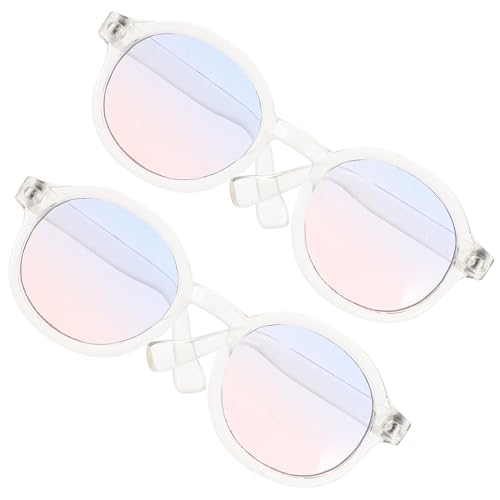 QUMIIRITY 2 Paare Dekorative Puppenbrille Stylische Mini Sonnenbrillen für Ankleiden von Puppen Leichte und Accessoires für Geburtstagsgeschenke und Kreative Spielmöglichkeiten von QUMIIRITY