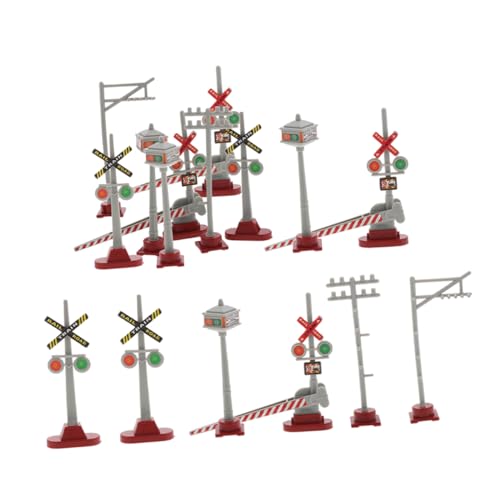 QUMIIRITY 2 Sets Miniatur-bahnübergangsschilder: Spielzeugeisenbahn-zubehör Mit Verkehrsschildern Und Signallichtern – Modelleisenbahn-Landschaft Und Sandtisch-Dekoration QUMIIRITY 2 Sets Miniatur-bahnübergangsschilder: Spielzeugeisenbahn-zubehör Mit Verkehrsschildern Und Signallichtern – Modelleisenbahn-Landschaft Und Sandtisch-Dekoration von QUMIIRITY