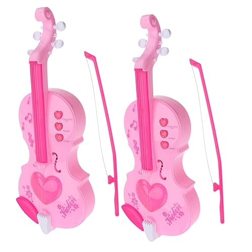 QUMIIRITY 2 Stück Geigenspielzeug Für Anfänger Musikspielzeug Musik-erleuchtungs- Pädagogisches Geigenspielzeug Für Violine Musikinstrument Plastik von QUMIIRITY