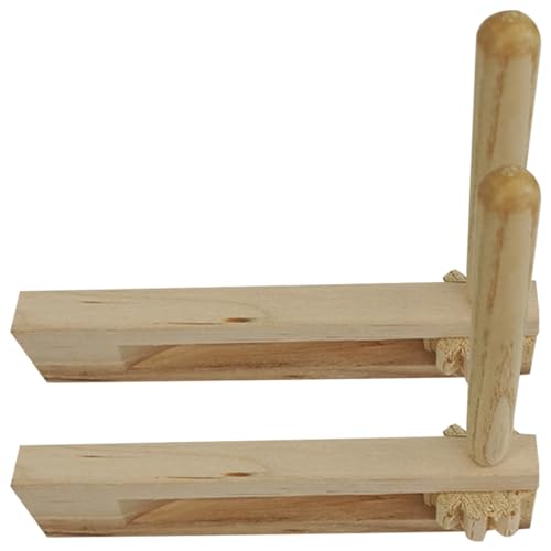 QUMIIRITY 2 Stück Holz Castanets für Teiliges Handgefertigte Musikinstrumente Musikalität Tragbar für Unterwegs Stimuliert Musikverständnis Selbstbewusstsein der Kleinen von QUMIIRITY