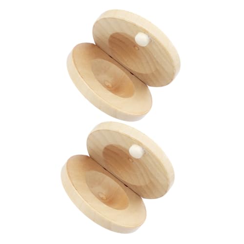 QUMIIRITY 2 Stück Holz Kastagnetten für Finger Musikinstrumente Frühkindlichen Entwicklung Robuste und Langlebige Spielzeuge für Eltern Interaktion und von QUMIIRITY