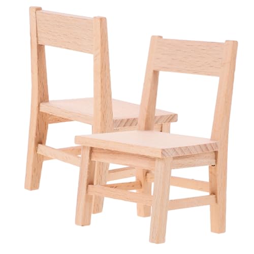 QUMIIRITY 2 Stück Holz Mini Stuhl Puppenhaus Möbelmodell Verschleißfest Realistische Miniatur Stühle für Puppenhaus Dekoration DIY Zubehör Naturfarben Kompakt Leicht Vielseitig Einsetzbar QUMIIRITY 2 Stück Holz Mini Stuhl Puppenhaus Möbelmodell Verschleißfest Realistische Miniatur Stühle für Puppenhaus Dekoration DIY Zubehör Naturfarben Kompakt Leicht Vielseitig Einsetzbar von QUMIIRITY
