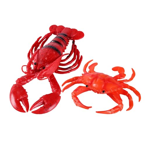 QUMIIRITY 2 Stück Kneifen Quetschspielzeug Stretch-krabben-Hummer- Fidgets Für Das Klassenzimmer Spielzeugkrabbe in Hummerform Zappelspielzeug Weiches Gummi Rot von QUMIIRITY
