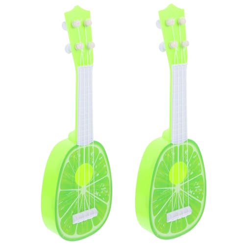 QUMIIRITY 2 Stück Mini Früchte Gitarre Lernspielzeug Material Stabiles Musikinstrument für Anfänger Geburtstagsgeschenk Kreative Pädagogische Gitarre für Jungen Mädchen von QUMIIRITY