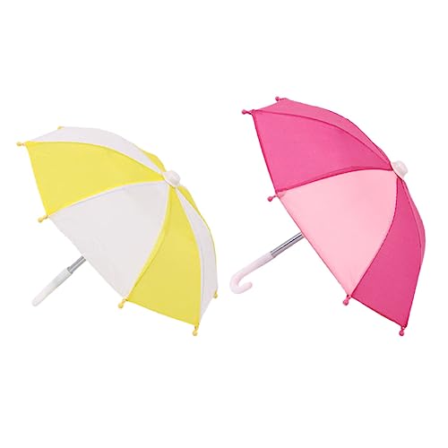 QUMIIRITY 2 Stück Mini Regenschirm Modell Verstellbare Dekorative Regenschirme für Puppen Fotorequisiten Mini Häuser Kreatives und Fotografie von QUMIIRITY