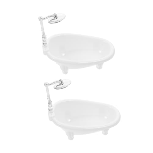 QUMIIRITY 2 Stück Miniatur Badewanne für Puppenhäuser Attraktives Badezimmerzubehör mit Duschspray für Realistische Spielszenen Kleines und Niedliches Design Weiß QUMIIRITY 2 Stück Miniatur Badewanne für Puppenhäuser Attraktives Badezimmerzubehör mit Duschspray für Realistische Spielszenen Kleines und Niedliches Design Weiß von QUMIIRITY
