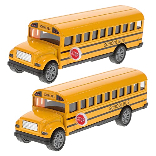 QUMIIRITY 2 Stück Schulbus Modell Kleinkindspielzeug Mini Zappelspielzeug Für Kleinkinder Autos Für Jungen Träger Schulbus Kleinkindauto Elektrisches Jungenspielzeug Zug von QUMIIRITY