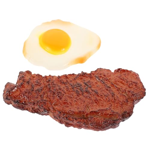QUMIIRITY 2 Stück Steak Pochiertes Eiermodell Requisiten Für Lebensmittelpräsentationen Fotografie Steakmodell Künstliches Fake-Steak Gefälschtes Steak-Modell Gefälschtes Steak- PVC QUMIIRITY 2 Stück Steak Pochiertes Eiermodell Requisiten Für Lebensmittelpräsentationen Fotografie Steakmodell Künstliches Fake-Steak Gefälschtes Steak-Modell Gefälschtes Steak- PVC von QUMIIRITY