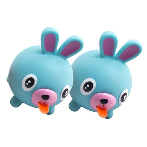 QUMIIRITY 2 Stück Stimmpuppenspielzeug Tierisches Spielzeugtier Tragbares Quetschspielzeug Druckspielzeug Cartoon-Squeeze- Stressspielzeug Sky-Blue von QUMIIRITY