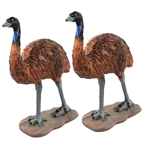 QUMIIRITY 2 Stück Straußen Ornament Figur Lebensechtes Gefälschter Mini Vogel Desktop Ornament Realistische Kleine Straußen Schmuckfiguren Kinderspielzeug von QUMIIRITY