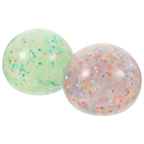 QUMIIRITY 2 Stück Stressabbauball Mit Pailletten Sensorische Stressbälle Zum Stressabbau Partikelquetschbälle Druckminderndes Lustige Dehnbare Bälle Stressabbaubälle von QUMIIRITY